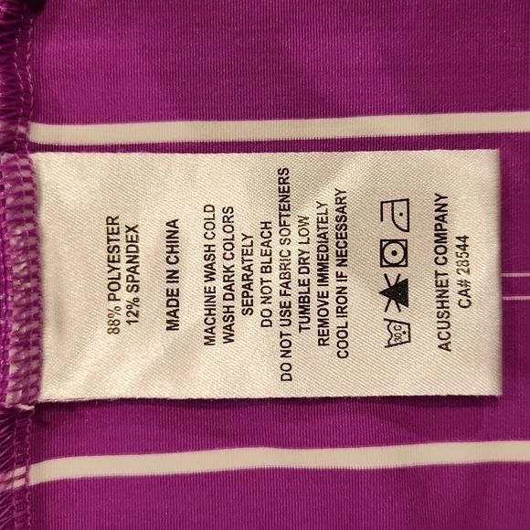 FOOTJOY Purple & White Striped Golf Polo Shirt - Picture 7 of 8